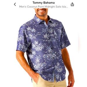 Tommy Bahama Men's Coconut Point Midnight Sails IslandZone® Shirt 3XLB - EUC